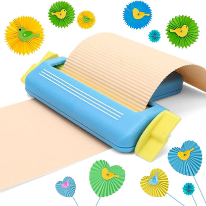 Blue Roller Embossing Tool – Wave Paper Crimper for Handmade Paper Craft & Creasing