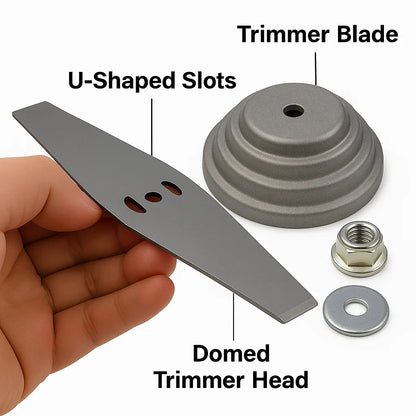 Universal Metal Saw Blade Kit - Grass Trimmer & Lawn Mower Accessory with Plastic Cover and Screws