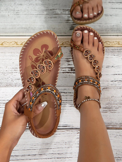 Women’s Bohemian Platform Sandals - Lightweight Soft Sole Casual Beach Shoes
