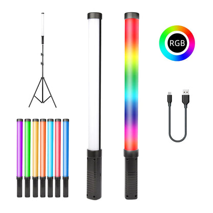 RGB LED Video Light Stick Wand Handheld Photography Fill Light with Tripod Stand for Party, Vlogging & Studio Shooting