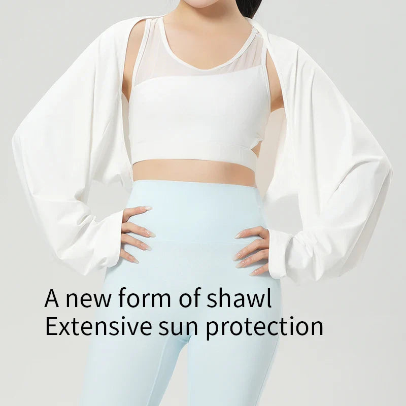 Women’s UPF Sun Protection Shawl – Breathable Cooling Shrug with Thumb Holes Loose Dolman Sleeve Cover for Travel & Outdoor Use