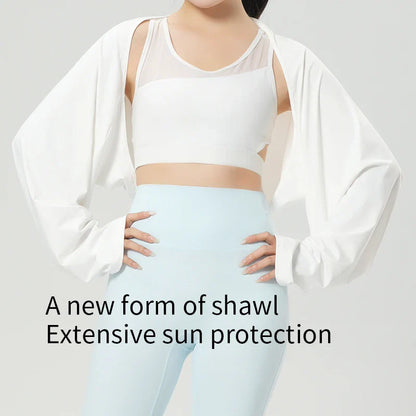 Women’s UPF Sun Protection Shawl – Breathable Cooling Shrug with Thumb Holes Loose Dolman Sleeve Cover for Travel & Outdoor Use