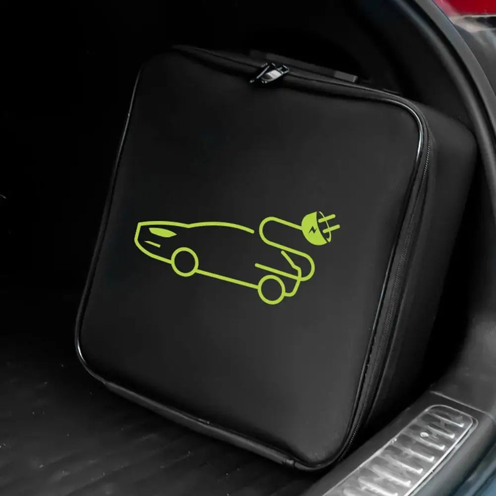 Electric Car Battery Jumper Cable Storage Bag – Waterproof EV Charger Gun Organizer for Charging Cables & Cords
