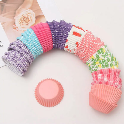 100PCS Cake Cups – Paper Cupcake Liners & Muffin Wrappers for Baking & Cake Decorating