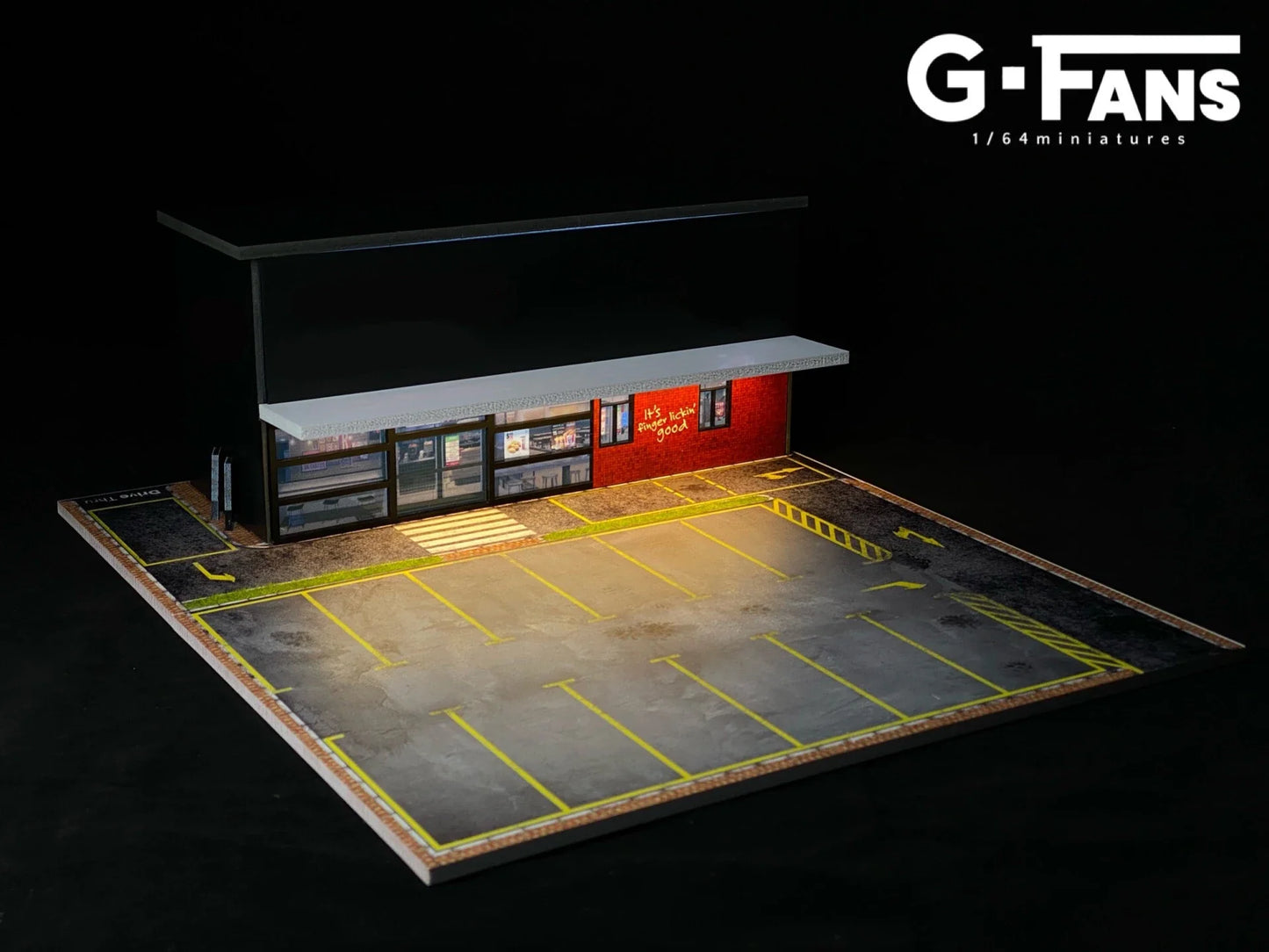 GFans 1:64 Scale Diorama Car Garage Model – LED Lighted Parking Lot DIY City Set for Collection & Display Gifts