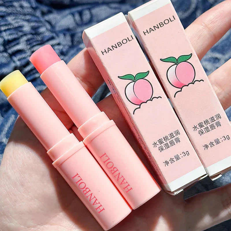 Peach Color-Changing Jelly Lip Balm – Long-Lasting Hydrating Moisturizer Korean Lip Care Lipstick