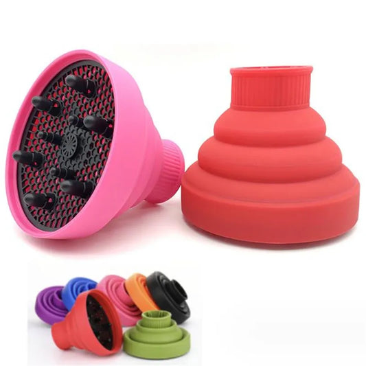 Universal Silicone Hairdryer Diffuser Cover - Black Pink Salon Tool for Adjustable Temperature Resistant Hair Drying - Dispersing Hair Dryer
