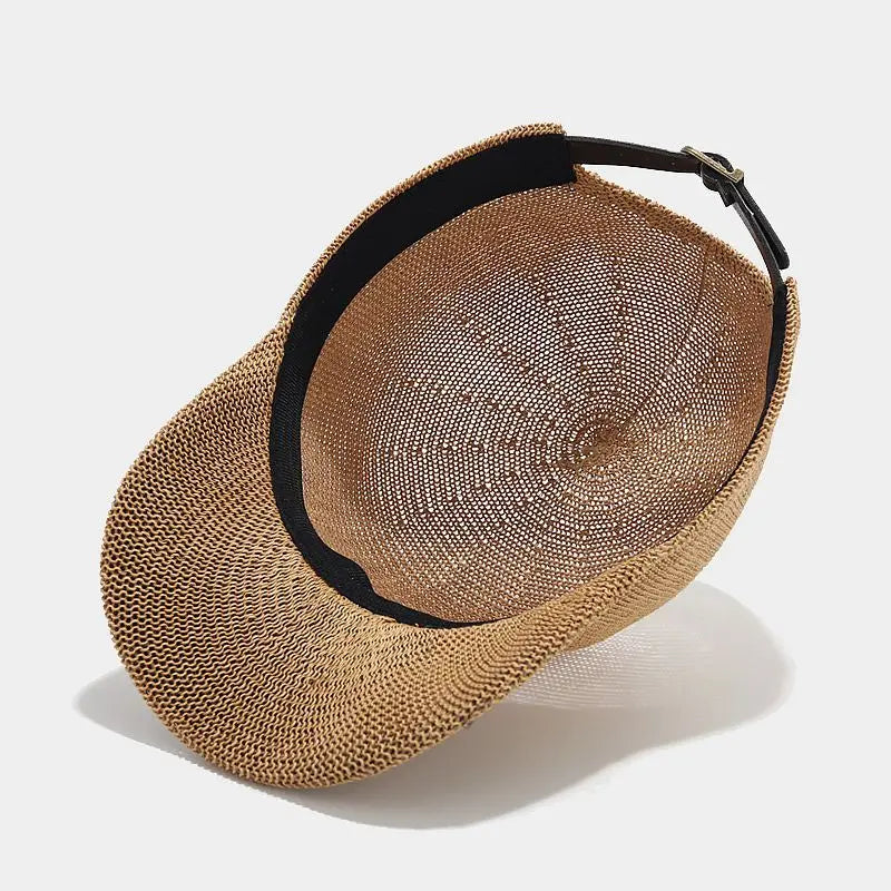 Breathable Straw Baseball Cap - Adjustable Summer Sun Hat for Men & Women