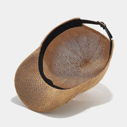Breathable Straw Baseball Cap - Adjustable Summer Sun Hat for Men & Women