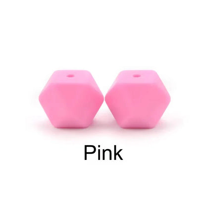 LOFCA 10PCS Hexagon Silicone Beads (14mm/17mm) – DIY Jewelry Making & Pacifier Chain Accessories Bulk Set