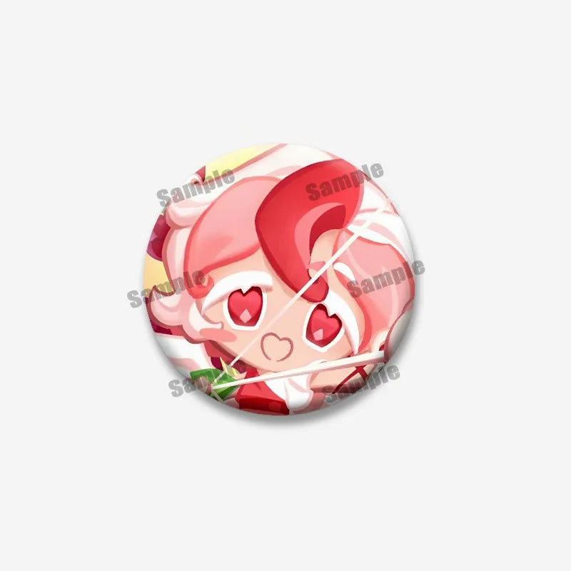 Cookie Run Kingdom Meringue & Jellyfish Enamel Badge – Round Brooch for Backpack, Jewelry Pin & Party Gift