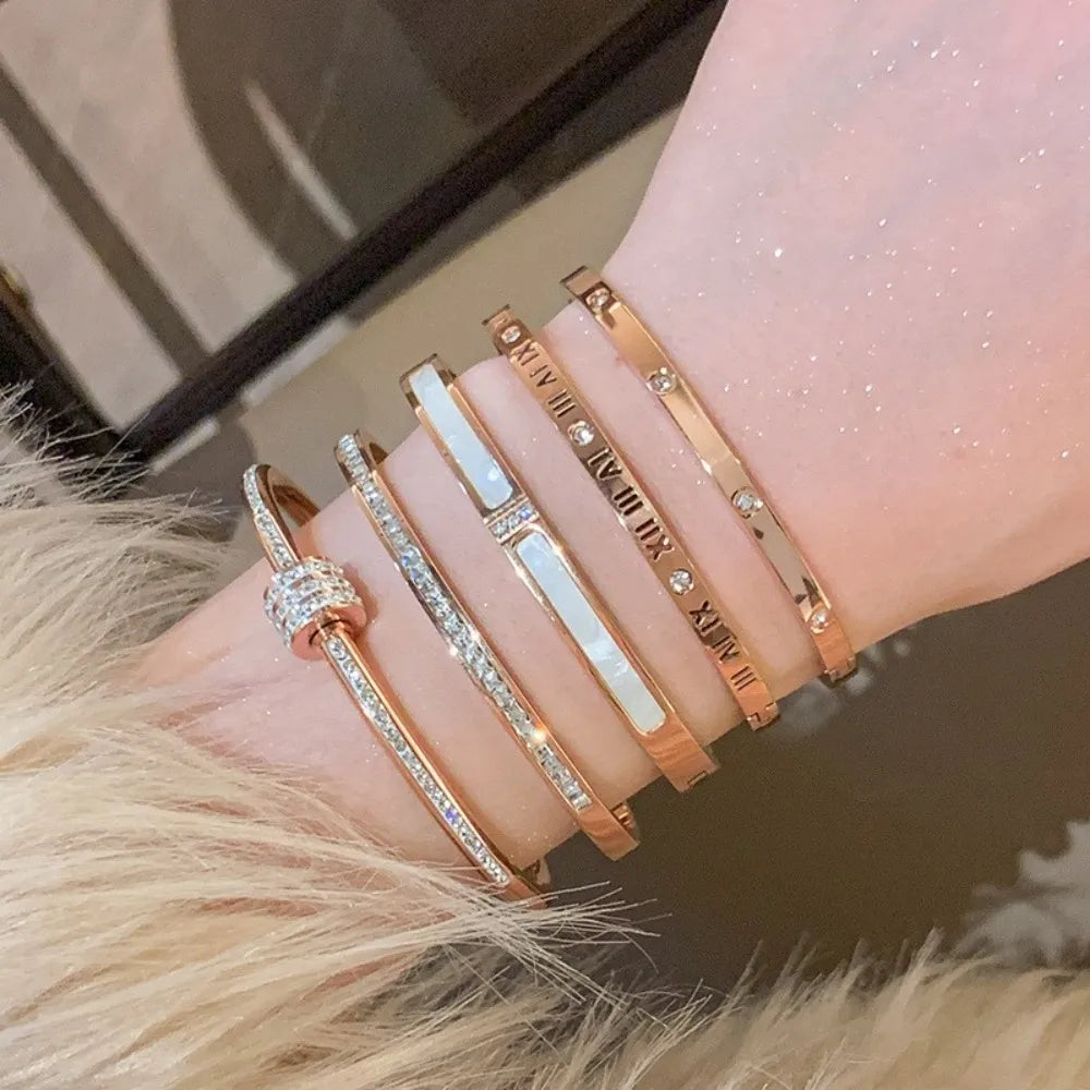 Classic Multi-Style Stainless Steel Bracelet Set for Women – Stackable Fashion Jewelry for Daily Wear