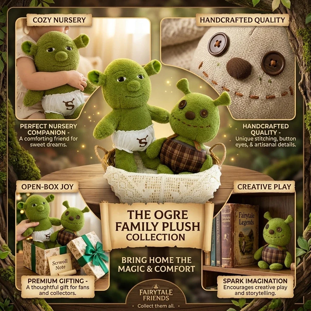 Shrek Baby Puppet Plush Figure - Cute Monster Pendant Doll for Kids