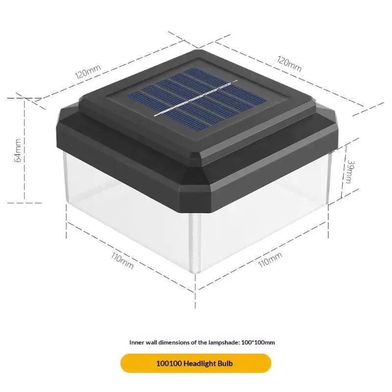 Solar Post Cap Light - IP65 Waterproof LED Outdoor Fence, Deck, Garden & Pathway Lighting