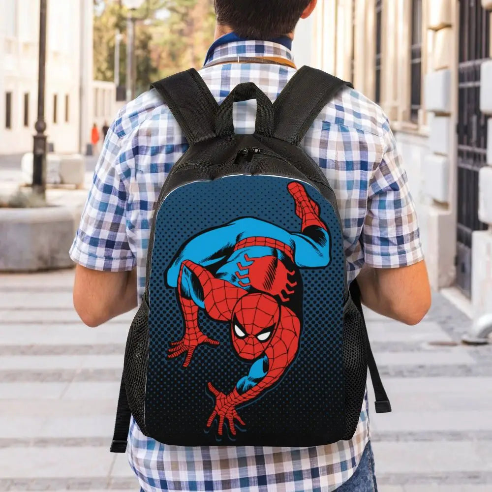 Custom Spider-Man Web Backpack – Water-Resistant School & College Bag for Men and Women