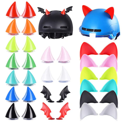 Universal Cat Ears Helmet Decoration Cute Motorcycle Electric Car Stickers Accessories