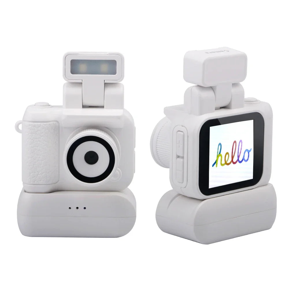 Y4000 Mini Digital Camera - HD 1080P Portable Video Recorder with Screen, Flash Light, Battery Dock & Compact Retro Design