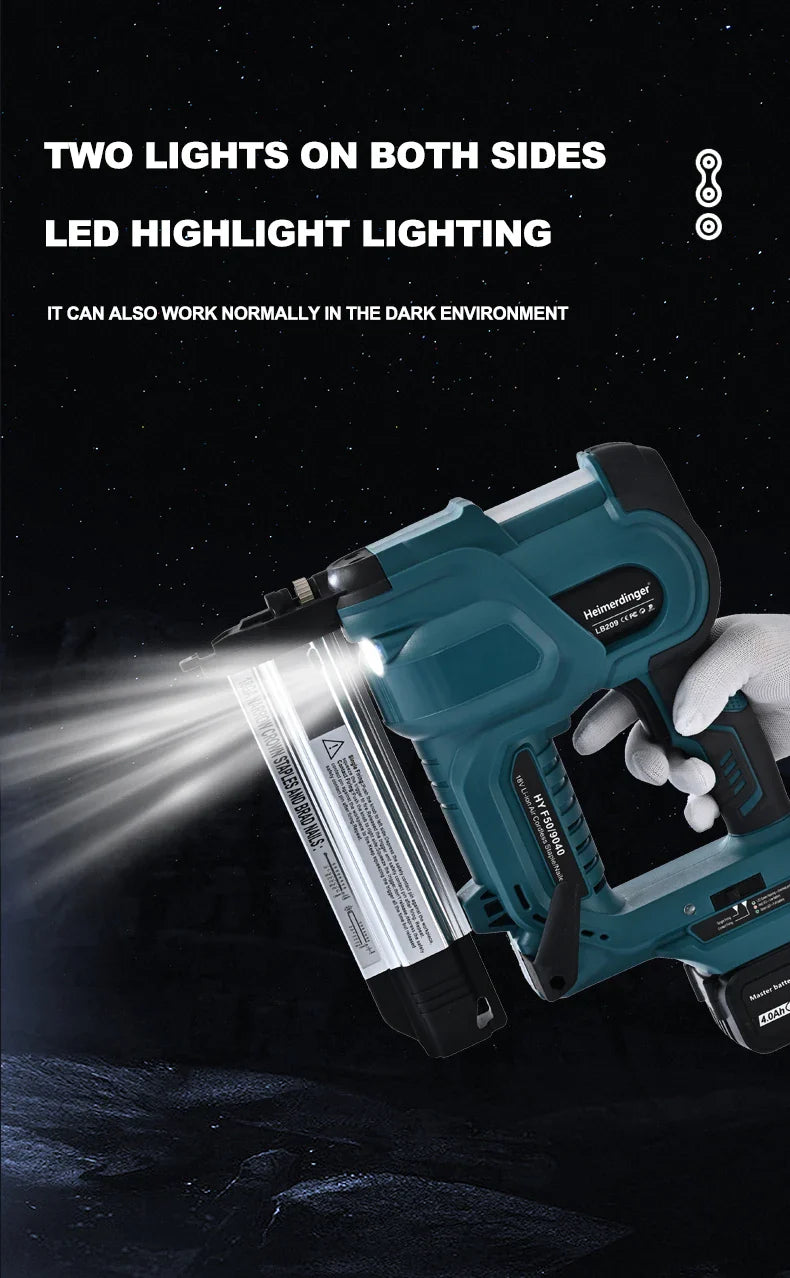 Cordless 18GA Nail & Staple Gun — 2-in-1 Nailer/Stapler, Makita Battery Compatible, 2 Modes, 500 Nails & Staples (Battery Not Included)