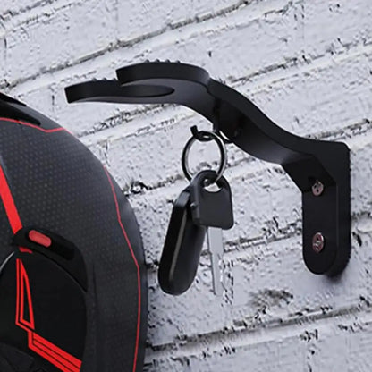 Motorcycle Helmet Holder Wall Mount - Head Gear Hook & Hat Hanger Stand for Helmets, Football & Bicycle Caps