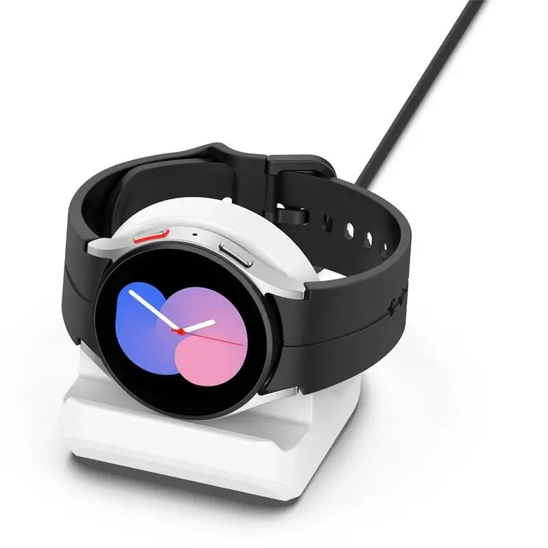 Silicone Charger Dock Holder — Samsung Galaxy Watch Ultra 47mm & Galaxy Watch 7/6/5/5 Pro Stand with USB Cable