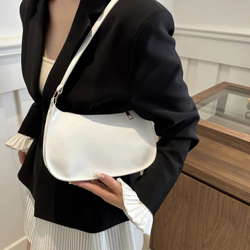 Retro Solid Color PU Leather Shoulder Bag – Fashion Women's Handbag, Casual Designer Hobo Underarm Bag