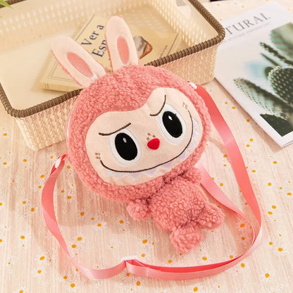 30cm Labubu Cartoon Cute Doll Backpack – Shoulder Crossbody Toy Pouch for Outdoor Travel, Christmas Gift