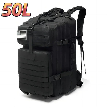 30L/50L Waterproof Nylon Backpack – 1000D Tactical Outdoor Bag for Camping, Hiking, Fishing & Hunting