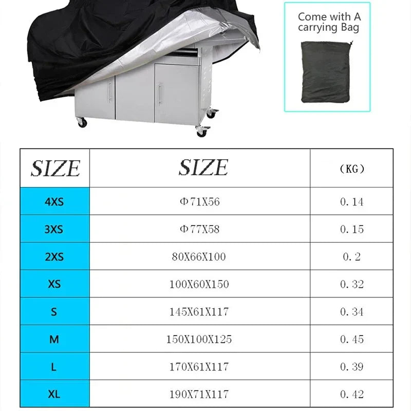 Premium BBQ Grill Cover - Heavy Duty, Waterproof, Anti-Dust Protection for Round and Rectangle Grills - Outdoor Barbecue Accessories