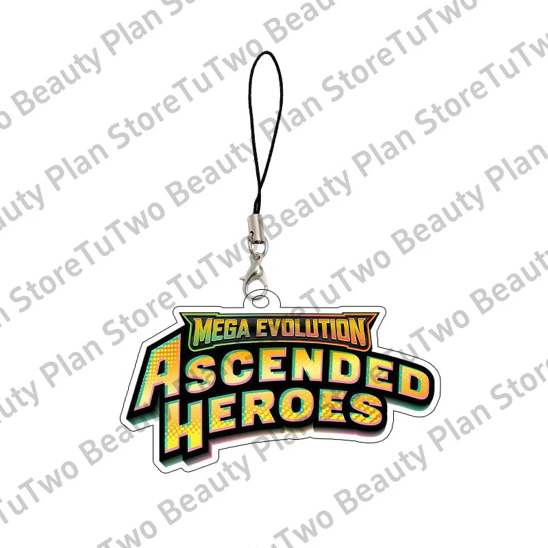 Anime PTCG Mega Evolution Acrylic Keychain – Pocket Monster Logo Cartoon Bag Pendant Keyring Collectible Gift Toy Series