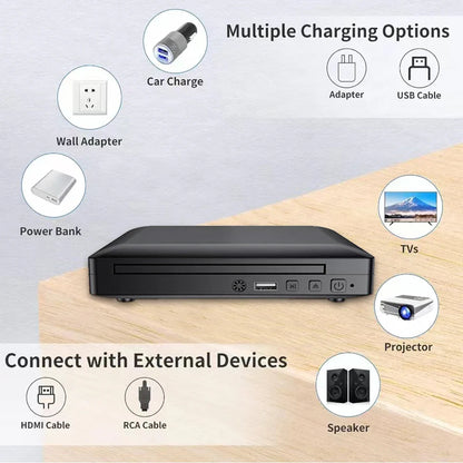 Woopker Mini HD DVD Player – HDMI & RCA, 1080p, PAL/NTSC All Regions, USB 2.0, Breakpoint Memory Home CD Player