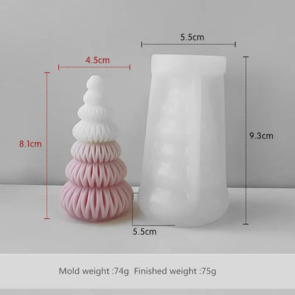 3D Origami Christmas Tree Silicone Mold — DIY Aroma Candle, Plaster & Gel Mold for Handmade Creative Holiday Decorations