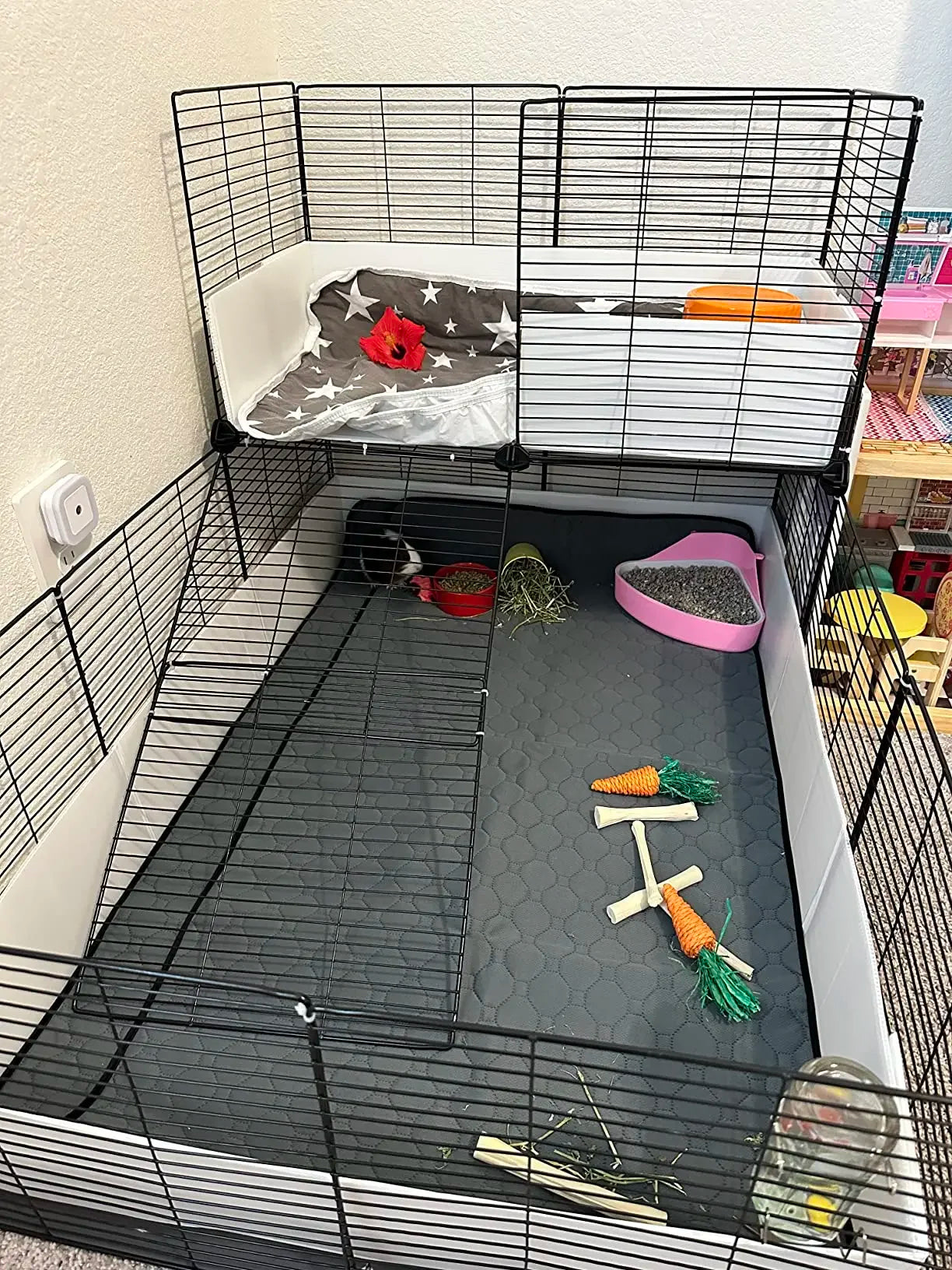 Washable Guinea Pig Cage Lining - Reusable Non-Slip Urinary Pad for Guinea Pig, Cat, and Dog Beds - Comfortable & Hygienic