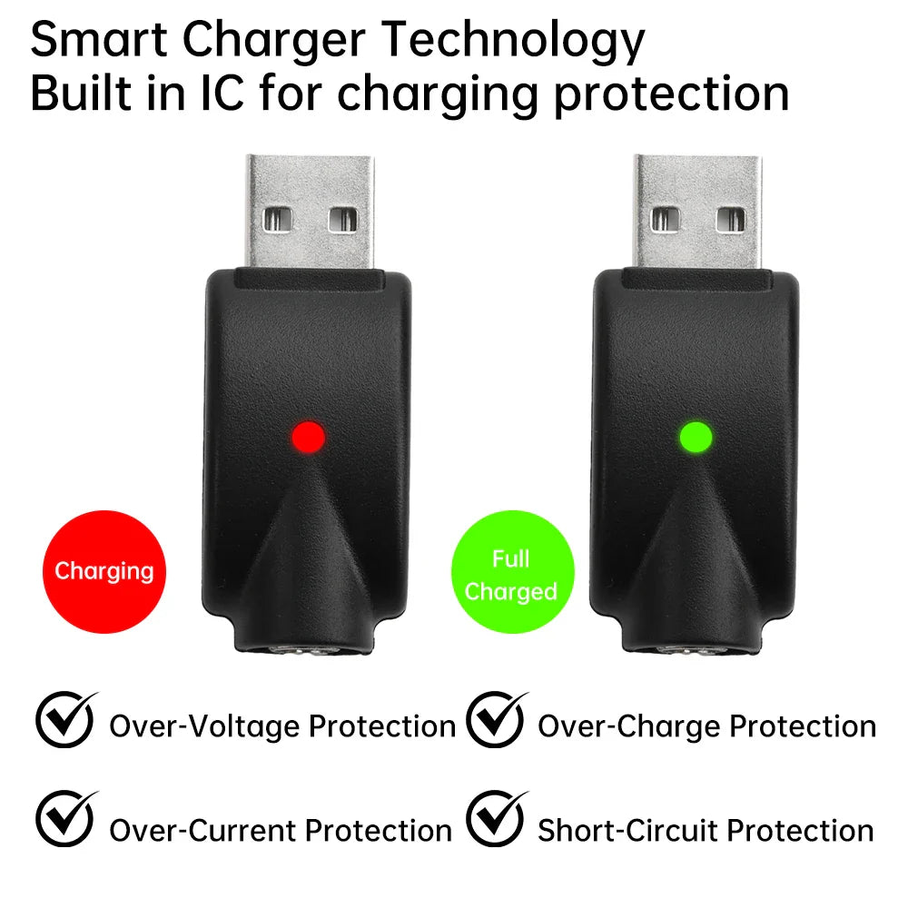 510 Smart USB Charger Adapter – Portable LED Indicator with Overcharge Protection for Battery Rod & Power Bank 4.2V/420mAh