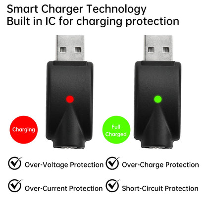 510 Smart USB Charger Adapter – Portable LED Indicator with Overcharge Protection for Battery Rod & Power Bank 4.2V/420mAh