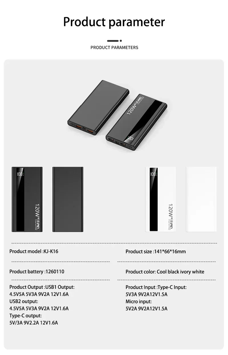 Xiaomi 500000mAh High-Capacity Power Bank — 120W Super Fast Charging Portable Battery Charger for iPhone, Samsung, Huawei
