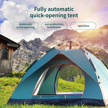 Outdoor Folding Tent – Fully Automatic Quick Opening, 3-4 Person Self-Driving Camping Tent, Rain & Sun Proof, Portable