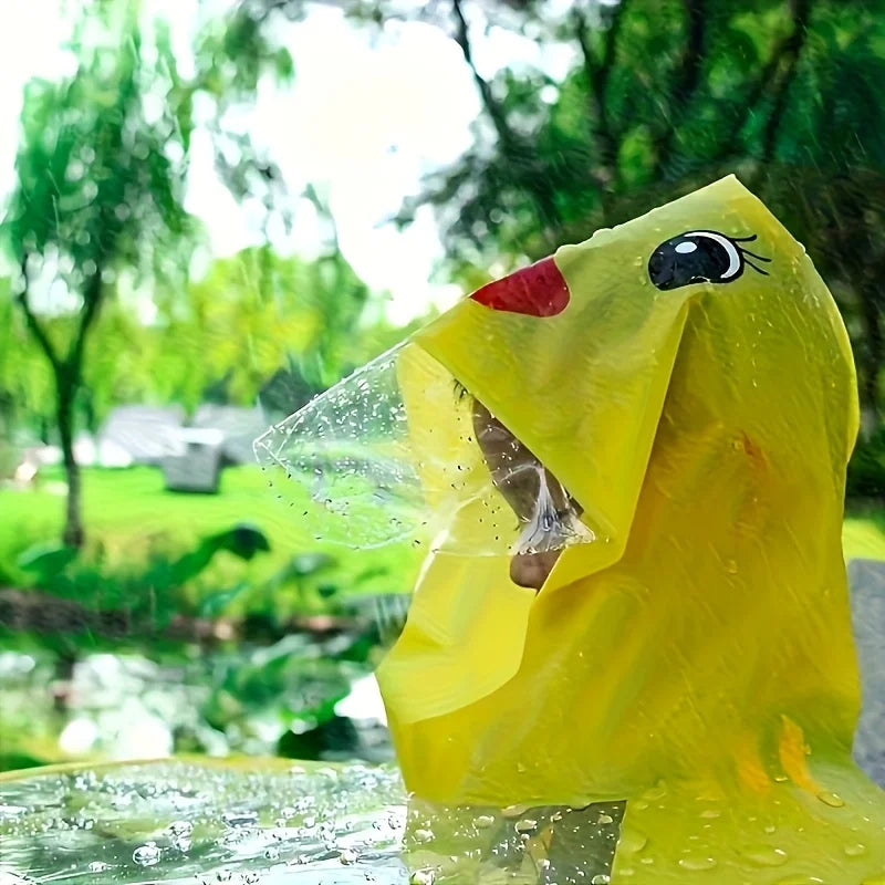 Duck-Shaped Umbrella Hat – Foldable Rain Poncho with Cute Yellow Duck Design for Fishing & Camping