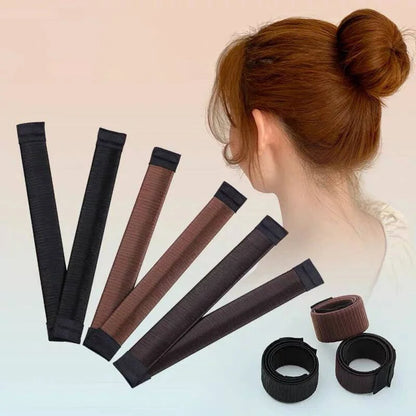 Sweet French Dish Hair Band: DIY Bun Maker Tool for Lady Girls - Synthetic Donut Headband Twist Magic