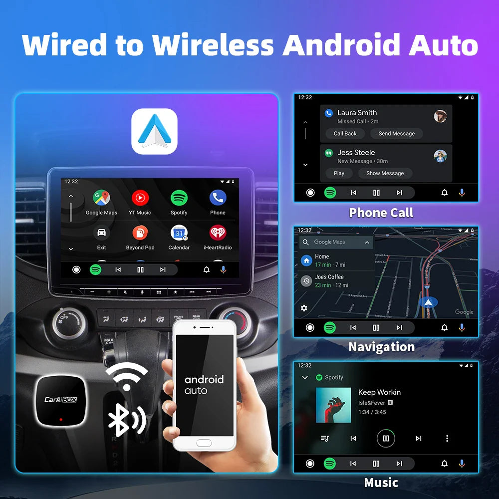 EKIY 2-in-1 Wireless CarPlay & Android Auto Dongle – AI Smart Box for Cars with Wired CarPlay