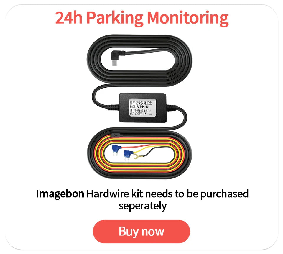 Imagebon 12" 4K Car Mirror – Wireless CarPlay, Android Auto, ADAS, Rearview Camera, GPS, FM, Night Vision Video Recorder