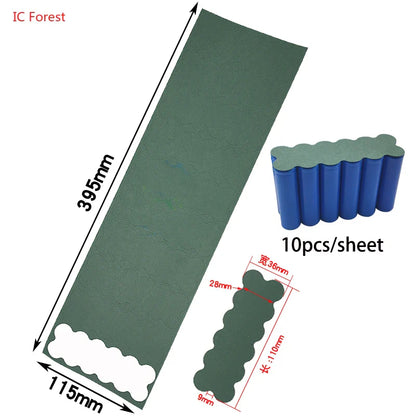 2-6P Hollow & Solid 18650 Li-ion Battery Insulating Gaskets – Positive Pole Protective Stickers with Highland Barley Paper Design