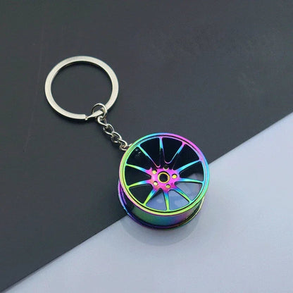 Creative Metal Car Keychain — Zinc Alloy Turbo, Gearbox & Brake Disc Pendant for Men’s Birthday or Dad Gift