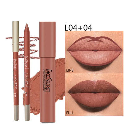 Matte Lipliner & Lipstick Set – Waterproof, Long-Lasting Soft Matte Lip Color for Women