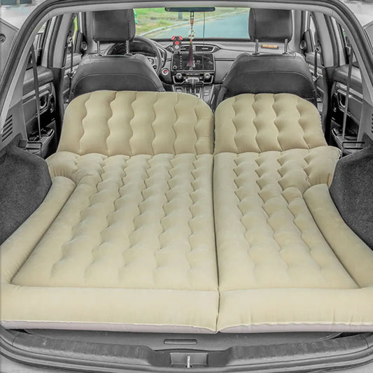 New Car Inflatable Bed: PVC and Flocking Air Travel Mattress for Most Small Cars - Comfortable Beige, Black, and Gray Options for Adults on-the-Go!