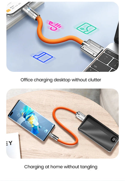 Elough 66W Short USB-C to Type-C Cable – 25CM/50CM Fast Charging Cord for iPhone 15/16 Pro, Samsung, Xiaomi