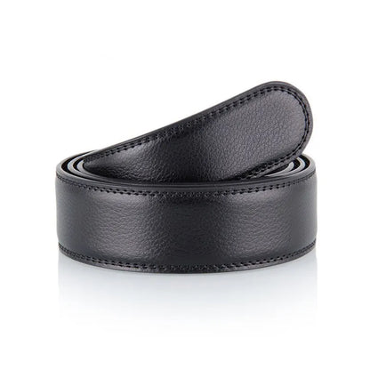 Men's Ratchet Leather Belt – Adjustable Strap with Free Buckle Replacement for Cowboy Style