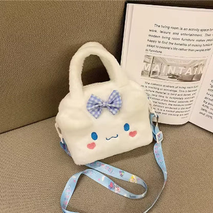 Sanrio Kawaii Plush Bag – Kuromi, Cinnamoroll & My Melody Cosmetic & Travel Handbag for Girls
