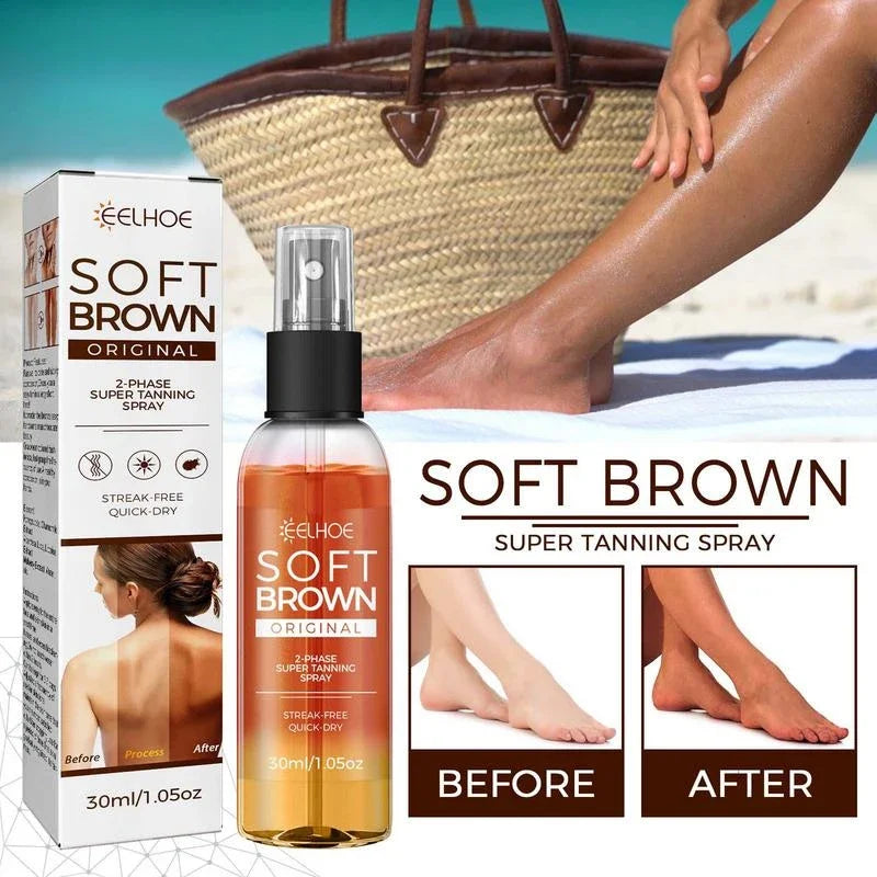 Self Spray Tan Mousse with Natural Tanning Oil — Gradual Face & Body Bronzer, Quick-Dry Moisturizer 30ml