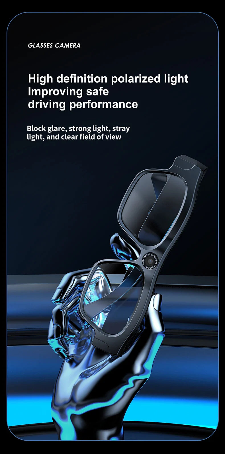 4K Bluetooth HD Video Glasses – Mini Smart Camera for Driving, Cycling, Wireless Music, and Hands-Free Calls