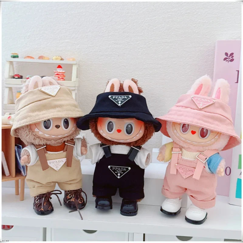 17cm Labubu Mini Doll Outfit Set - Hat, Clothes & Shoes for Labubu II Sitting Party Game Accessories